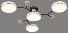Люстра потолочная LED 446-007-04 Velante белая на 1 лампа, основание чёрное в стиле хай-тек современный 