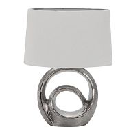 Настольная лампа Padola OML-19324-01 Omnilux белая 1 лампа, основание серебряное хром металл в стиле современный 