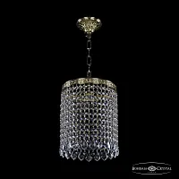Светильник подвесной 19201/20IV G Leafs Bohemia Ivele Crystal прозрачный 1 лампа, основание золотое в стиле классика leafs