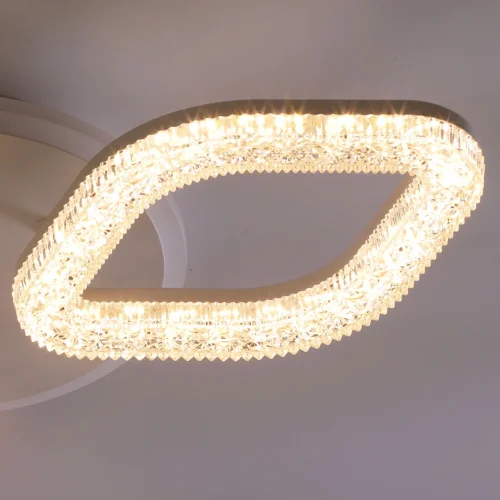 Люстра потолочная LED с пультом Мадлен 424014004 DeMarkt белая на 1 лампа, основание белое в стиле хай-тек с пультом фото 12