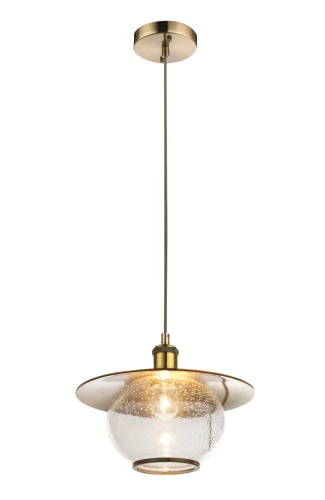 Светильник подвесной NEVIS 69030H Globo прозрачный 1 лампа, основание античное бронза в стиле кантри шар