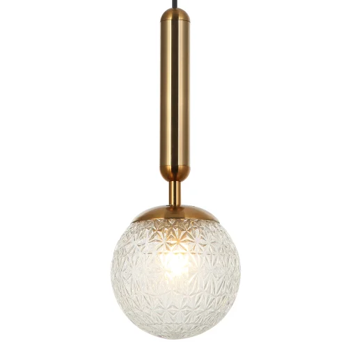 Светильник подвесной Felis 2098/00/01P Stilfort прозрачный 1 лампа, основание бронзовое в стиле модерн шар фото 2
