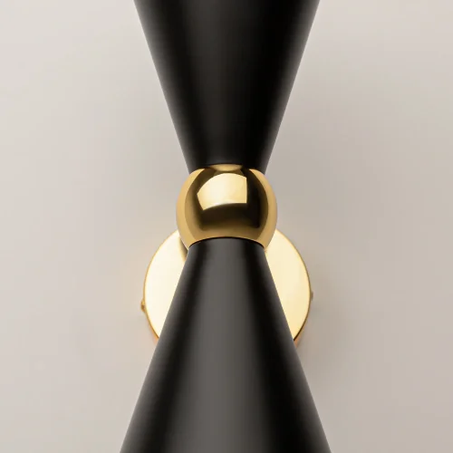 Бра Vesper MOD108WL-02GB Maytoni чёрный на 2 лампы, основание золотое в стиле современный арт-деко фото 10