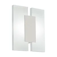 Бра LED METRASS 2 96043 Eglo белый на 2 лампы, основание никель серое в стиле современный минимализм 