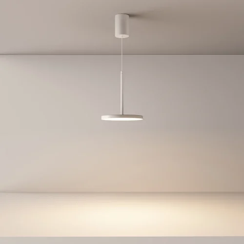 Светильник подвесной LED Plato P076PL-L12W3K-W Maytoni белый на 1 лампу, основание белое в стиле современный хай-тек фото 13