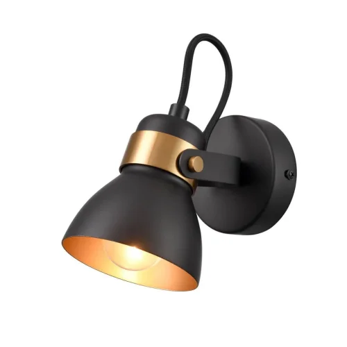 Бра Vulcano VL6544W01 Vele Luce золотой на 1 лампу, основание чёрное в стиле лофт 