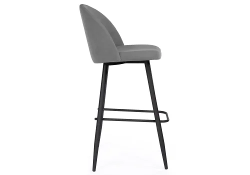 Барный стул Сондре темно-серый / черный 464890 Woodville, серый/велюр, ножки/металл/чёрный, размеры - ****500*600 фото 3