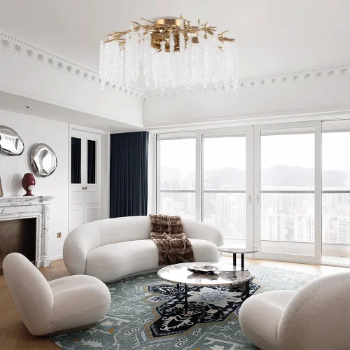 Люстра потолочная Милано-3 23312.850.7.G9.A IB Артемилано прозрачная на 7 ламп, основание бронзовое в стиле флористика современный ветви фото 2