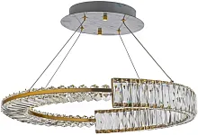 Светильник подвесной хрустальный LED Carini L 1.5.60.100 G Arti Lampadari прозрачный 1 лампа, основание серое в стиле модерн кольца