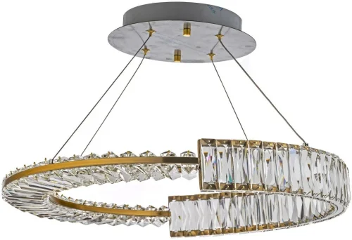 Светильник подвесной хрустальный LED Carini L 1.5.60.100 G Arti Lampadari прозрачный 1 лампа, основание серое в стиле современный кольца