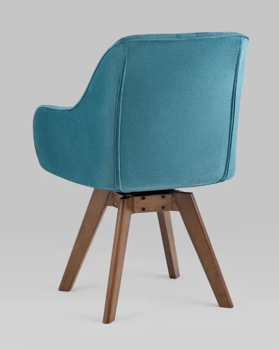 Стул обеденный вращающийся MANS NEW, бирюзовый УТ000038287 Stool Group, бирюзовый/текстиль, ножки/массив гевеи/, размеры - ***** фото 5