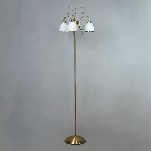 Торшер MA02640F/003 Bronze Ambiente by Brizzi  белый 3 лампы, основание бронзовое в стиле модерн
