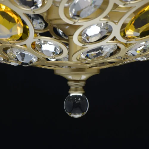 Люстра потолочная Лаура 345012806 MW-Light прозрачная жёлтая на 6 ламп, основание золотое в стиле классический  фото 9