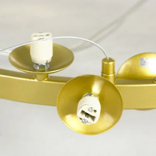 Люстра подвесная LSP-8751 Lussole янтарная на 14 ламп, основание матовое золото в стиле современный шар фото 4