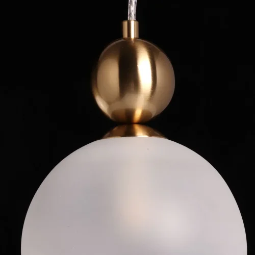 Светильник подвесной Крайс 657013405 DeMarkt белый 5 ламп, основание латунь в стиле современный хай-тек каскад шар фото 7