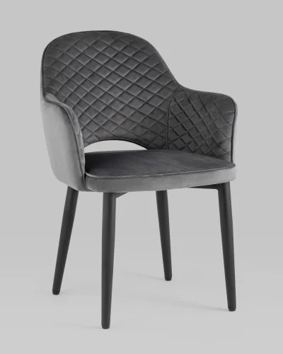 Стул Венера диамант NEW, велюр серый УТ000037249 Stool Group, серый/велюр, ножки/металл/чёрный, размеры - ****585*645 фото 2