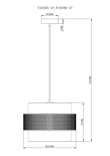 Светильник подвесной Gela V10485-1P Moderli белый чёрный 1 лампа, основание белое в стиле современный лофт  фото 5