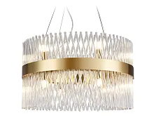 Люстра подвесная Traditional TR5361 Ambrella light прозрачная на 12 ламп, основание золотое в стиле классика 