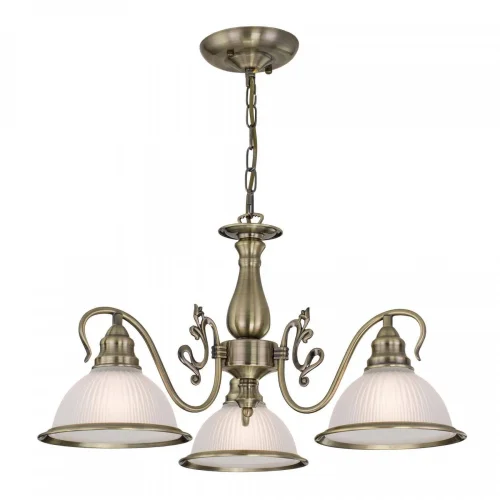 Люстра подвесная Идальго CL434131 Citilux белая на 3 лампы, основание бронзовое в стиле классический кантри 