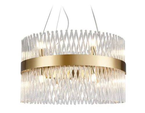 Люстра подвесная Traditional TR5361 Ambrella light прозрачная на 12 ламп, основание золотое в стиле классический 