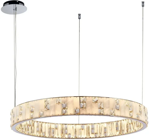 Люстра подвесная LED Chapiteau 4205-8P Favourite белая янтарная на 2 лампы, основание хром в стиле классический кольца