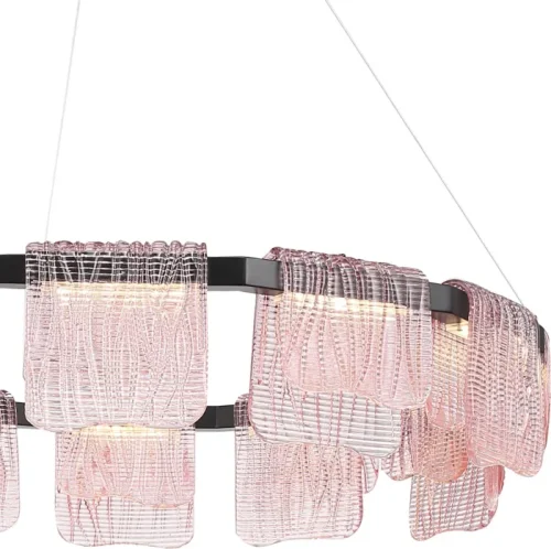 Люстра подвесная LED Voile SL6021.403.66 ST-Luce розовая на 1 лампу, основание чёрное в стиле современный фото 3