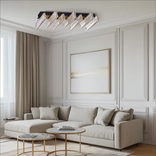 Люстра потолочная LED Palant CL325272 Citilux прозрачная на 1 лампу, основание чёрное в стиле классический современный фото 5