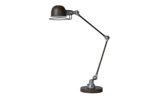 Настольная лампа лофт HONORE 45652/01/97 Lucide коричневая 1 лампа, основание коричневое металл в стиле лофт  фото 2