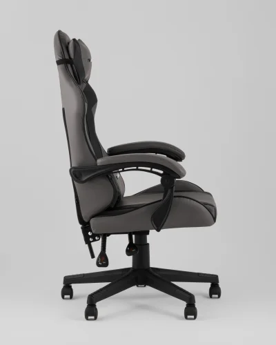 Кресло спортивное топчэйрс Коммандер, серо-черный УТ000039478 Stool Group, серый/экокожа, ножки/полимер/чёрный, размеры - 1170*1270***710*710 фото 6 Кресло спортивное топчэйрс Коммандер, серо-черный УТ000039478 Stool Group, серый/экокожа, ножки/полимер/чёрный, размеры - 1170*1270***710*710 фото 6