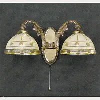 Бра с выключателем A 7104/2  Reccagni Angelo бежевый 2 лампы, основание золотое в стиле классический 