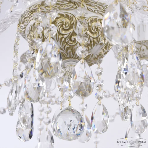 Люстра подвесная AL16313/8/240 WMG Bohemia Ivele Crystal без плафона на 8 ламп, основание белое патина золотое в стиле классический sp фото 2