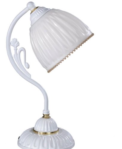 Настольная лампа P 9601 Reccagni Angelo белая 1 лампа, основание белое латунь в стиле классический  фото 2