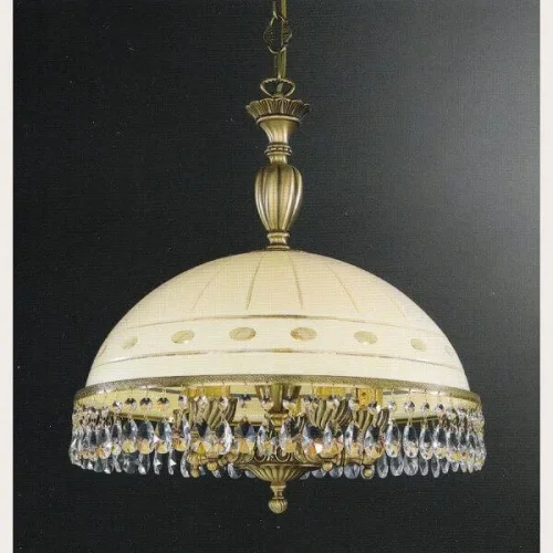 Люстра подвесная  L 7003/48 Reccagni Angelo бежевая на 5 ламп, основание античное бронза в стиле классический 