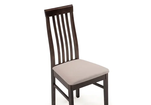 Деревянный стул Рейнир бежевый / орех 528939 Woodville, бежевый/велюр, ножки/массив березы дерево/орех, размеры - ****450*500 фото 5