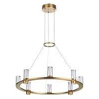 Люстра подвесная Defance 7144/55L Odeon Light прозрачная на 8 ламп, основание бронзовое в стиле современный классический кольца