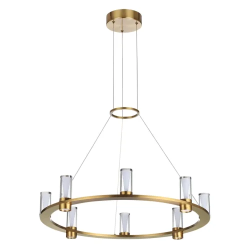 Люстра подвесная Defance 7144/55L Odeon Light прозрачная на 8 ламп, основание бронзовое в стиле современный классический кольца Люстра подвесная Defance 7144/55L Odeon Light прозрачная на 8 ламп, основание бронзовое в стиле современный классический кольца