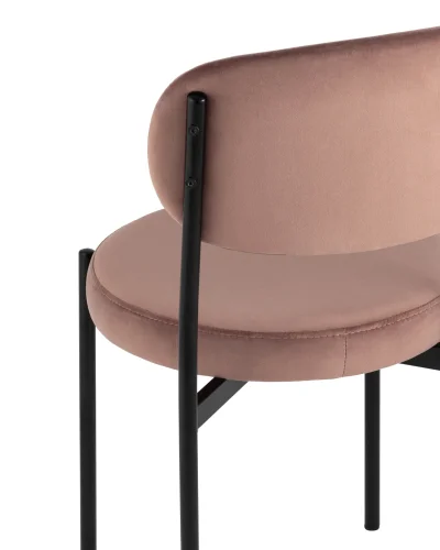 Стул Бриф NEW велюр пыльно-розовый УТ000036503 Stool Group, розовый/велюр, ножки/металл/чёрный, размеры - ****470*540 фото 7