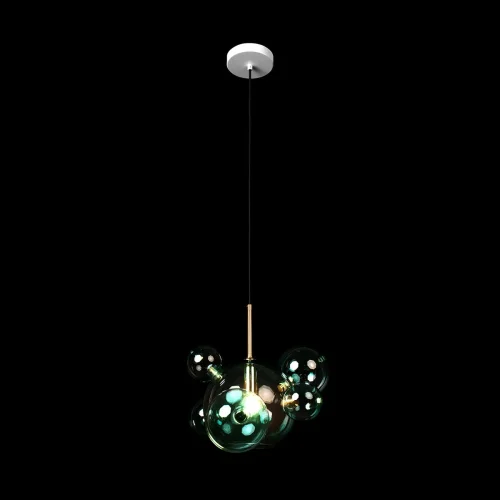 Светильник подвесной Bolle 2027-P6 Blue mini LOFT IT голубой 1 лампа, основание белое в стиле современный молекула шар фото 2