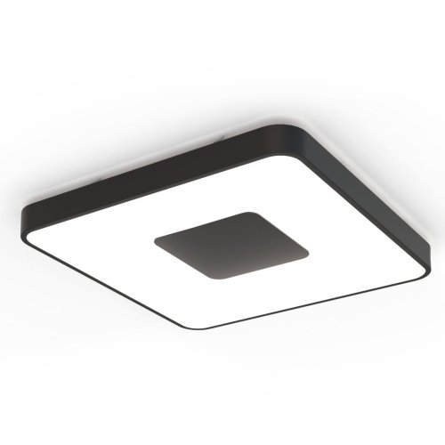 Светильник потолочный LED с пультом Coin 7917 Mantra чёрный белый 1 лампа, основание чёрное в стиле современный хай-тек с пультом квадраты