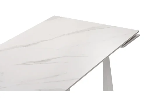 Керамический стол Бэйнбрук 140х80х76 белый мрамор / белый 530826 Woodville столешница белая из керамика фото 9