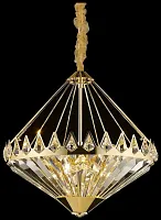 Люстра подвесная хрустальная Leoncia WE146.12.303 Wertmark прозрачная на 12 ламп, основание золотое в стиле классический 