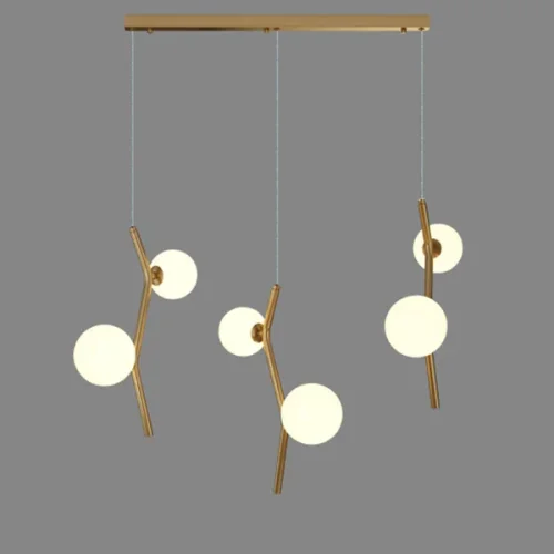 Светильник подвесной MATHIA MORE 212205-23 ImperiumLoft белый на 6 ламп, основание латунь в стиле современный фото 4 Светильник подвесной MATHIA MORE 212205-23 ImperiumLoft белый на 6 ламп, основание латунь в стиле современный фото 4