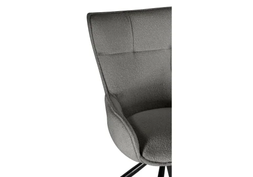Стул на металлокаркасе Chicago light gray / black legs KD 15830 Woodville, серый/велюр, ножки/металл/чёрный, размеры - ****550*550мм фото 7