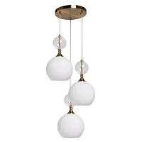 Светильник подвесной Крайс 657013003 MW-Light белый 3 лампы, основание латунь в стиле современный хай-тек каскад шар