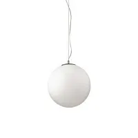 Светильник подвесной MAPA BIANCO SP1 D40 Ideal Lux белый на 1 лампу, основание никель в стиле современный шар