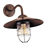 Настенный светильник MELGOA 94863 Eglo уличный IP44 коричневый 1 лампа, плафон прозрачный в стиле современный E27