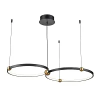 Светильник подвесной ЛЕД Атомо (Atomo) VL7252P22 Vele Luce чёрный на 1 лампу, основание чёрное в стиле современный хай-тек кольца Светильник подвесной ЛЕД Атомо (Atomo) VL7252P22 Vele Luce чёрный на 1 лампу, основание чёрное в стиле современный хай-тек кольца