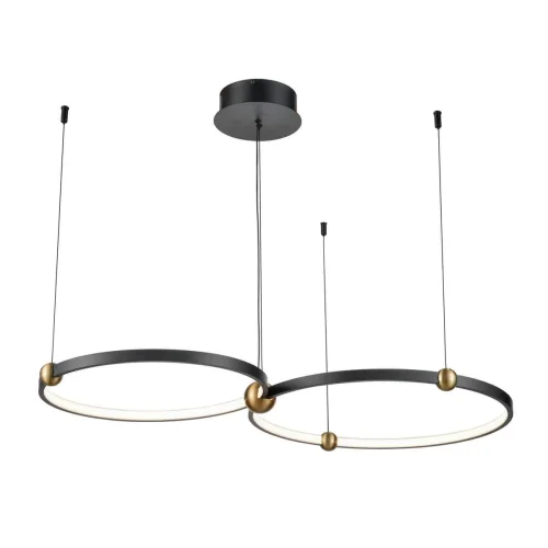 Светильник подвесной ЛЕД Атомо (Atomo) VL7252P22 Vele Luce чёрный на 1 лампу, основание чёрное в стиле современный хай-тек кольца Светильник подвесной ЛЕД Атомо (Atomo) VL7252P22 Vele Luce чёрный на 1 лампу, основание чёрное в стиле современный хай-тек кольца