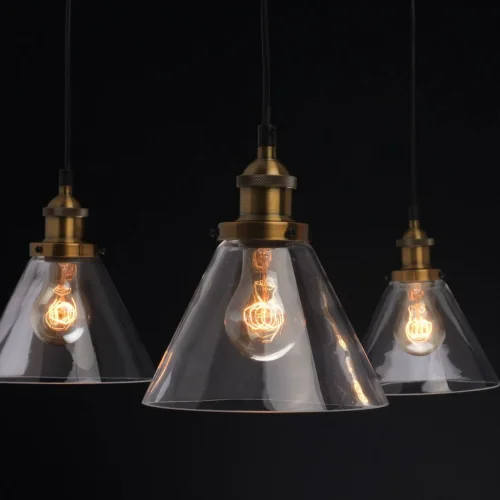 Светильник подвесной лофт Фьюжн 392017805 MW-Light прозрачный на 5 ламп, основание чёрное в стиле лофт spider паук фото 3
