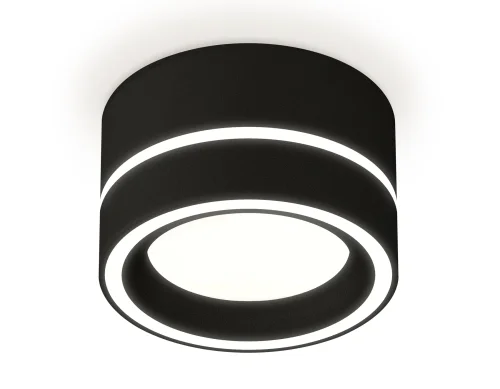 Светильник накладной XS8102018 Ambrella light белый 1 лампа, основание чёрное в стиле хай-тек круглый